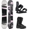 Rome - Boneless Snowboard + Ride C-6 Binding + Ride Octave Boot - One Color,Black,Black