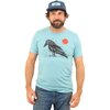 Slow Loris - Block Bird T-Shirt - Heather Blue lagoon