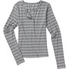 Year of Ours - The Perfect Ribbed Henley Top - Women's - Heather Grey/White