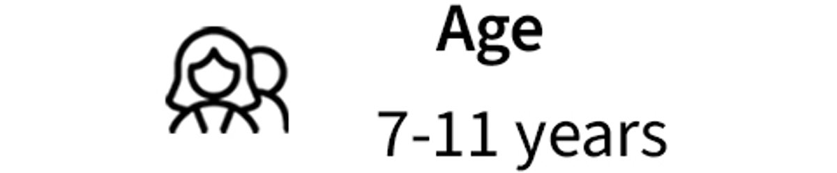 graphic icon showing two kids representing age.