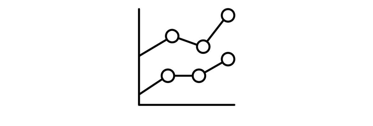 A line graph trending upwards.