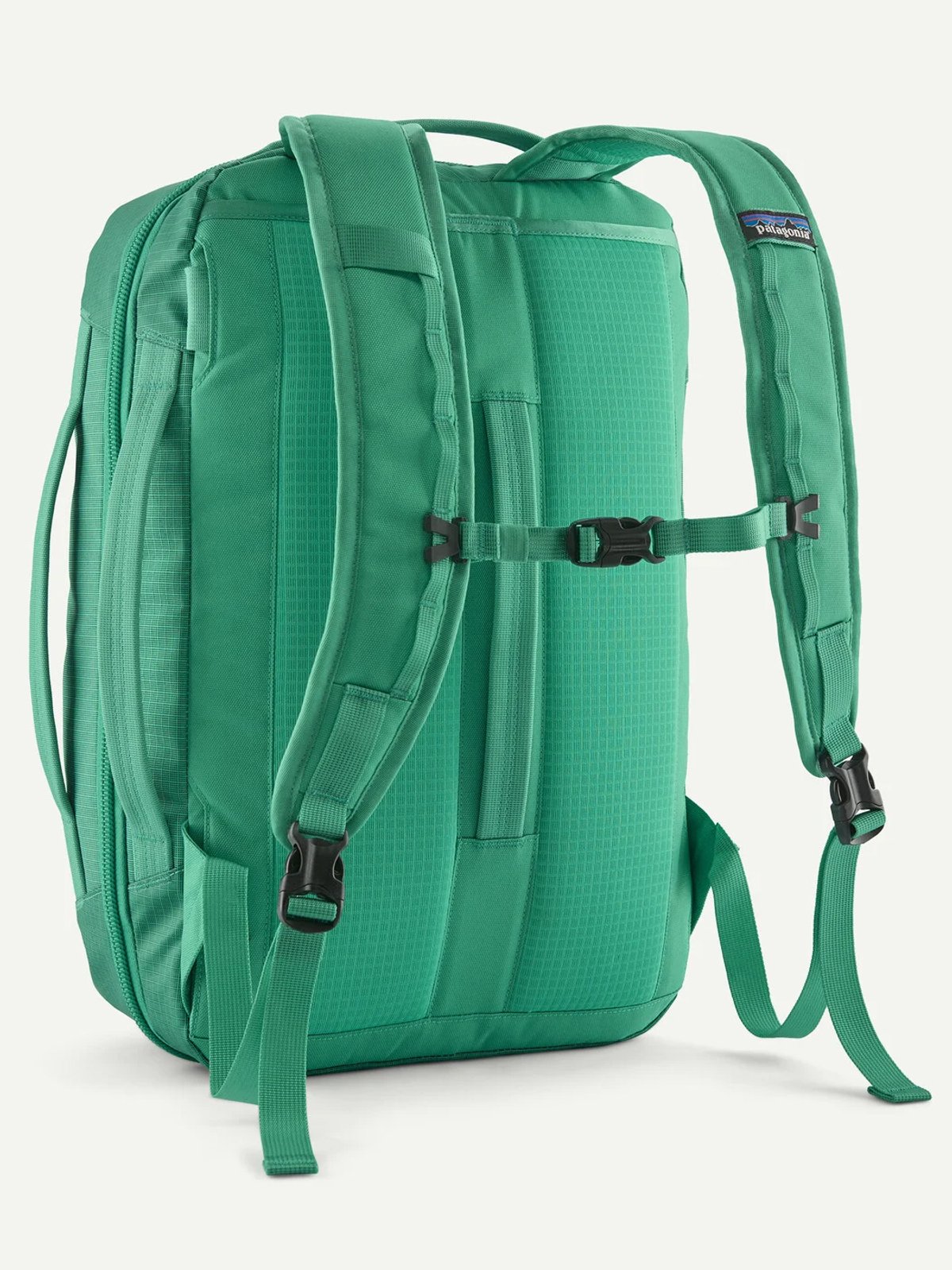 A closeup of the Black Hole backpack and its comfortable straps.