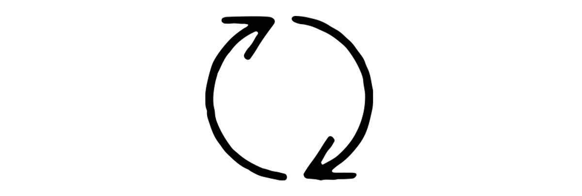Circular arrow icon indicating refresh, reload, or return policy functionality.