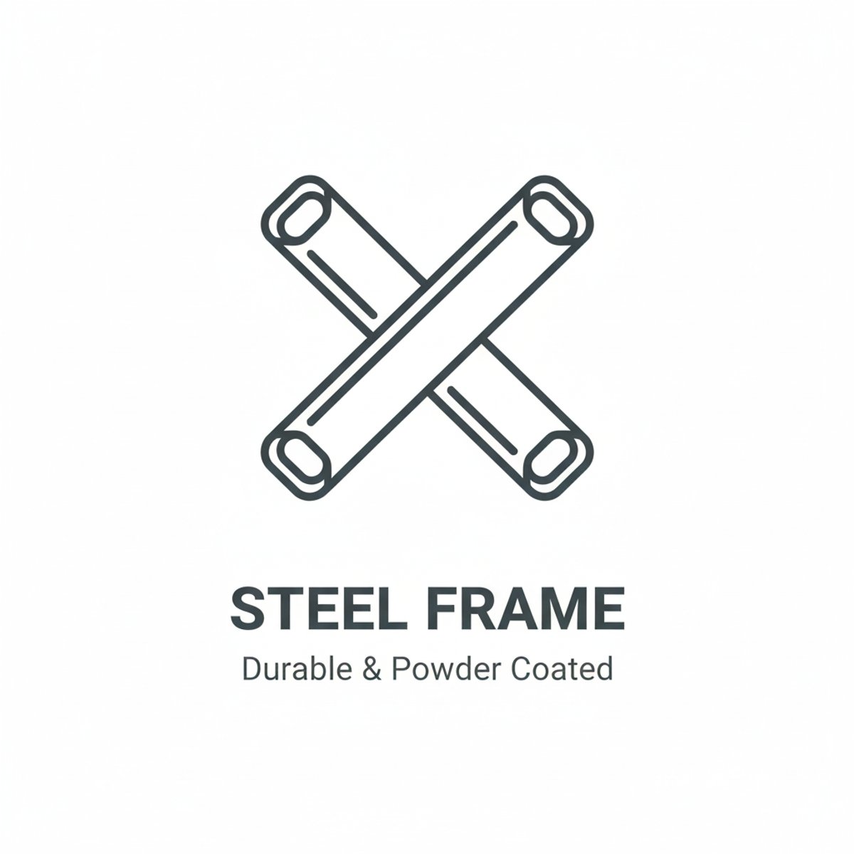 Steel Frame: Durable and powder coated.