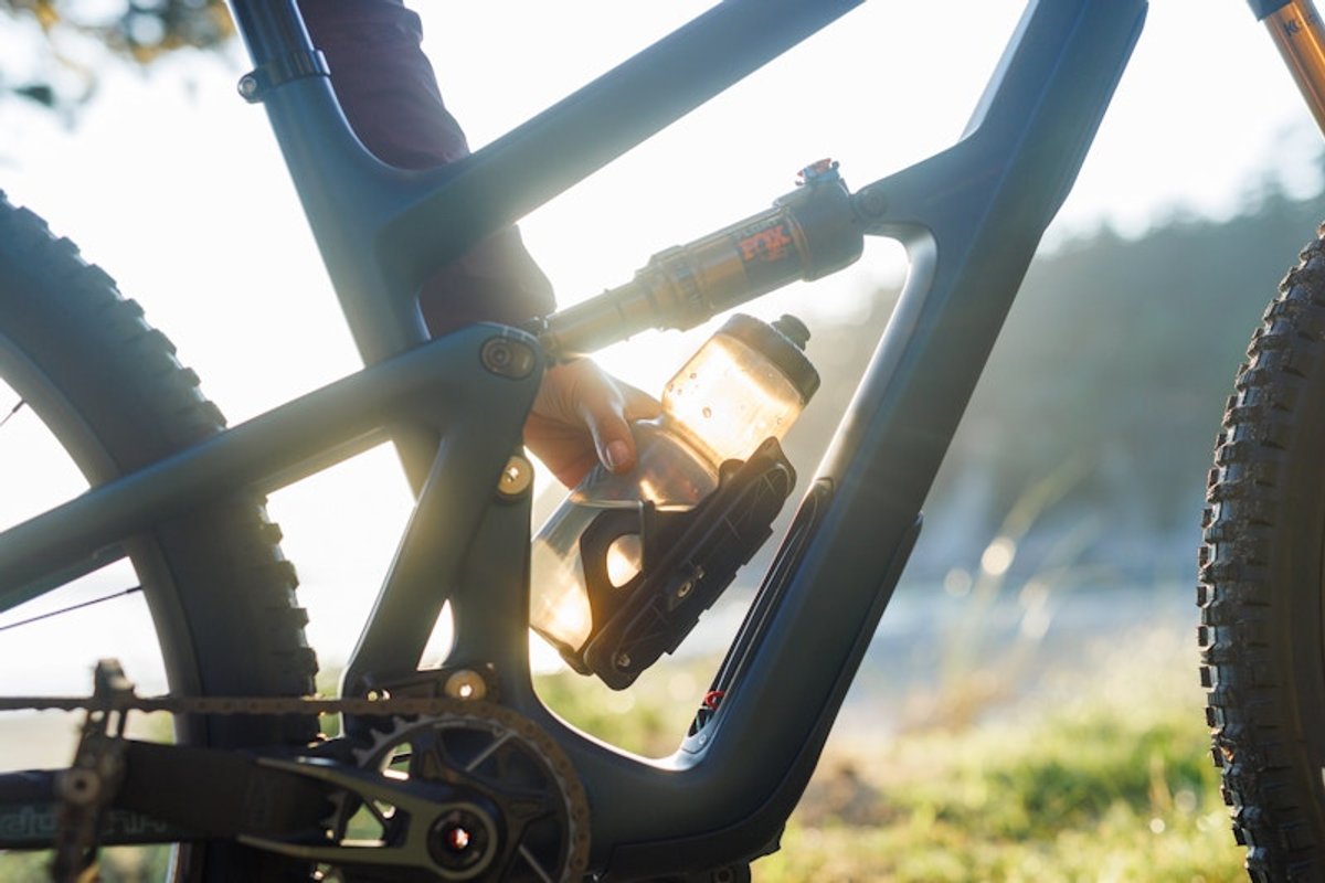 Rider using internal storage compartment.