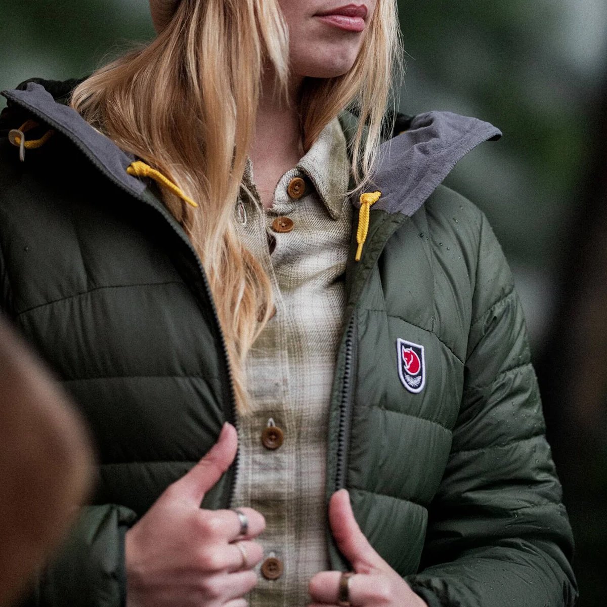 A torso shot of the Fjallraven Expedition Long Down Parka.