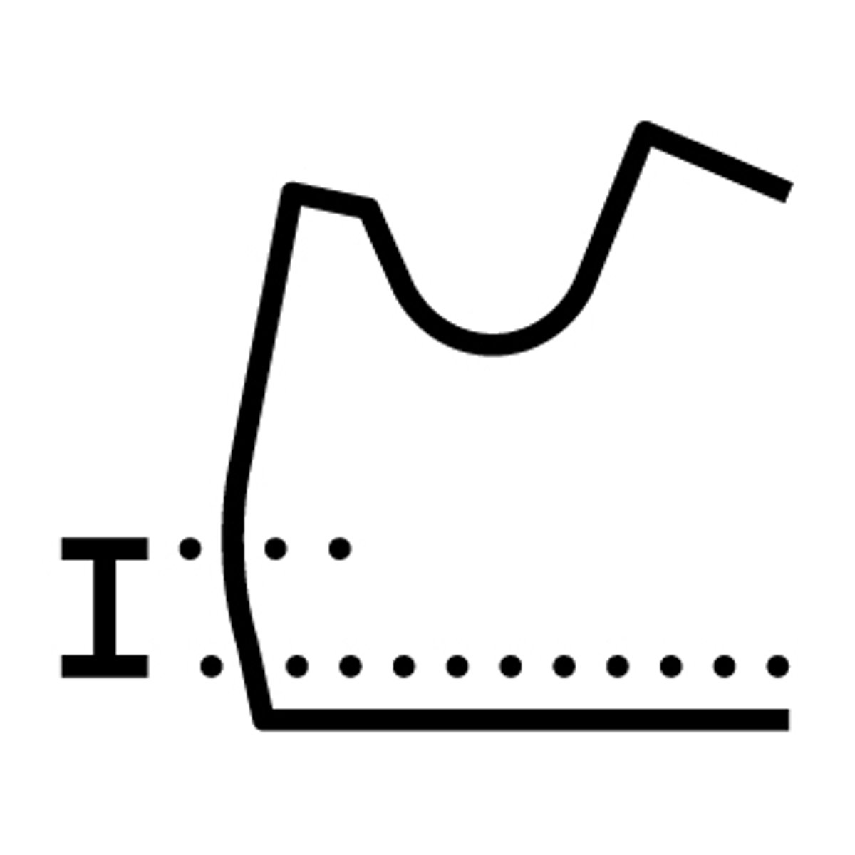 Heel to toe drop icon.