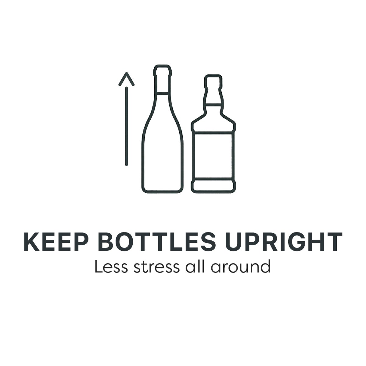 Keeps bottles upright. Less stress all around.