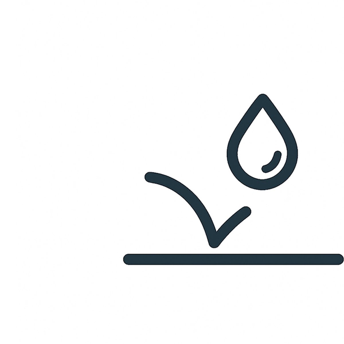 Icon showing rain drop bouncing off surface.