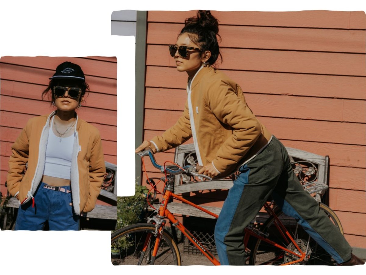 A person preparing for a bike ride.