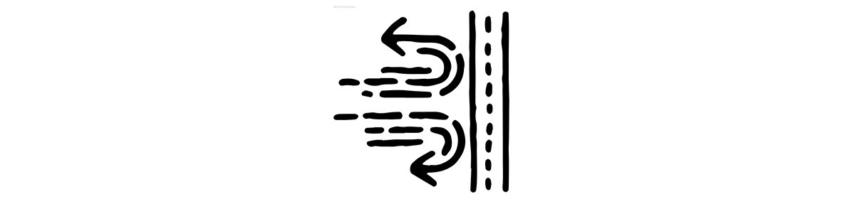An icon of wind currents not permeating a fabric
