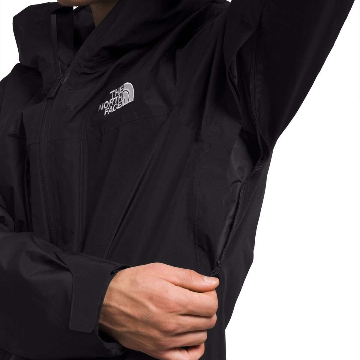 Person unzipping underarm vent.