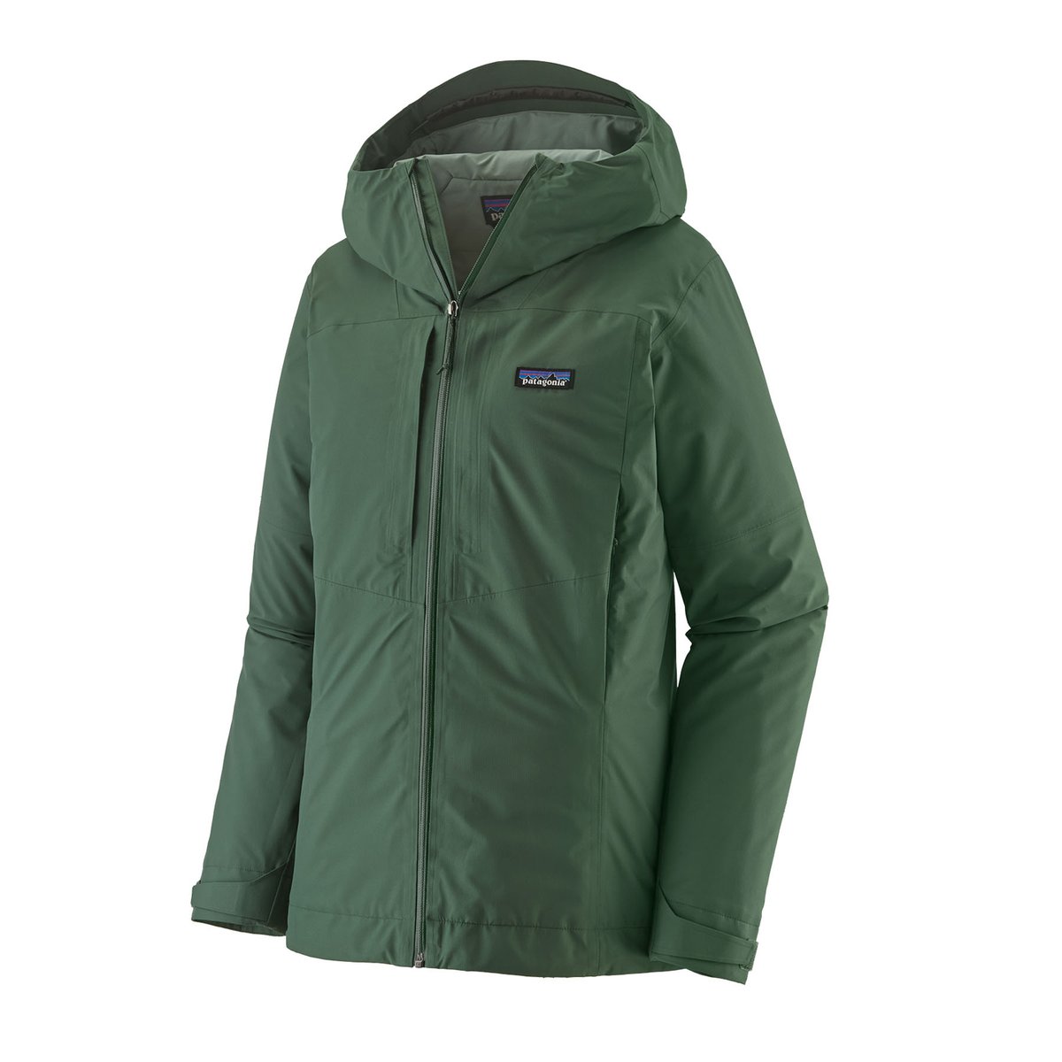 An Insulated Boulder Fork Rain Jacket in the color green.