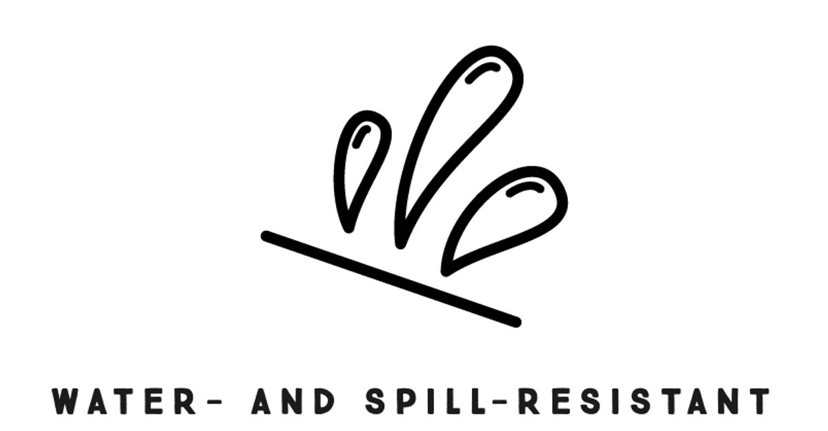 water and spill resistent logo