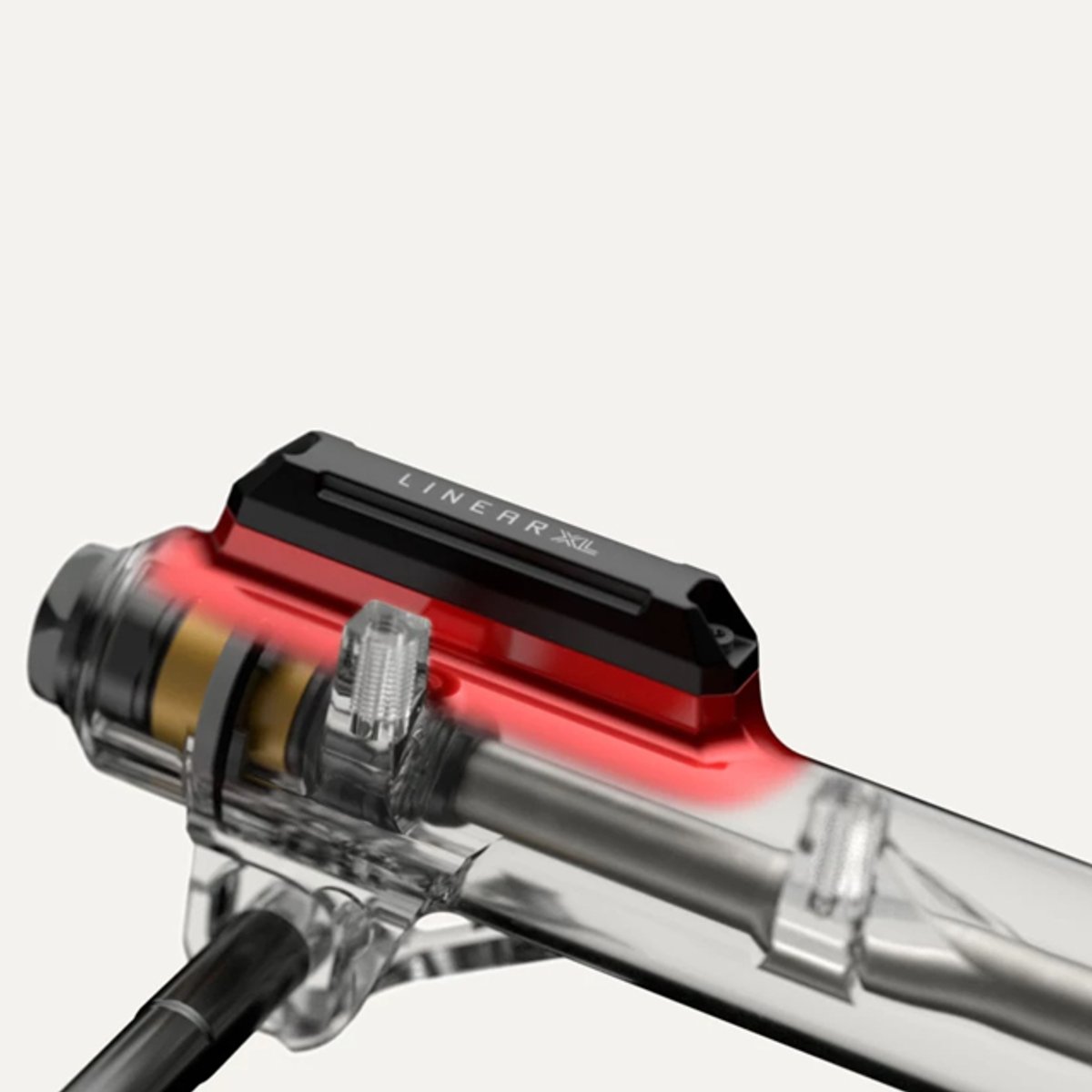 A closeup of the AirAnnex on Lyrik’s lower leg.