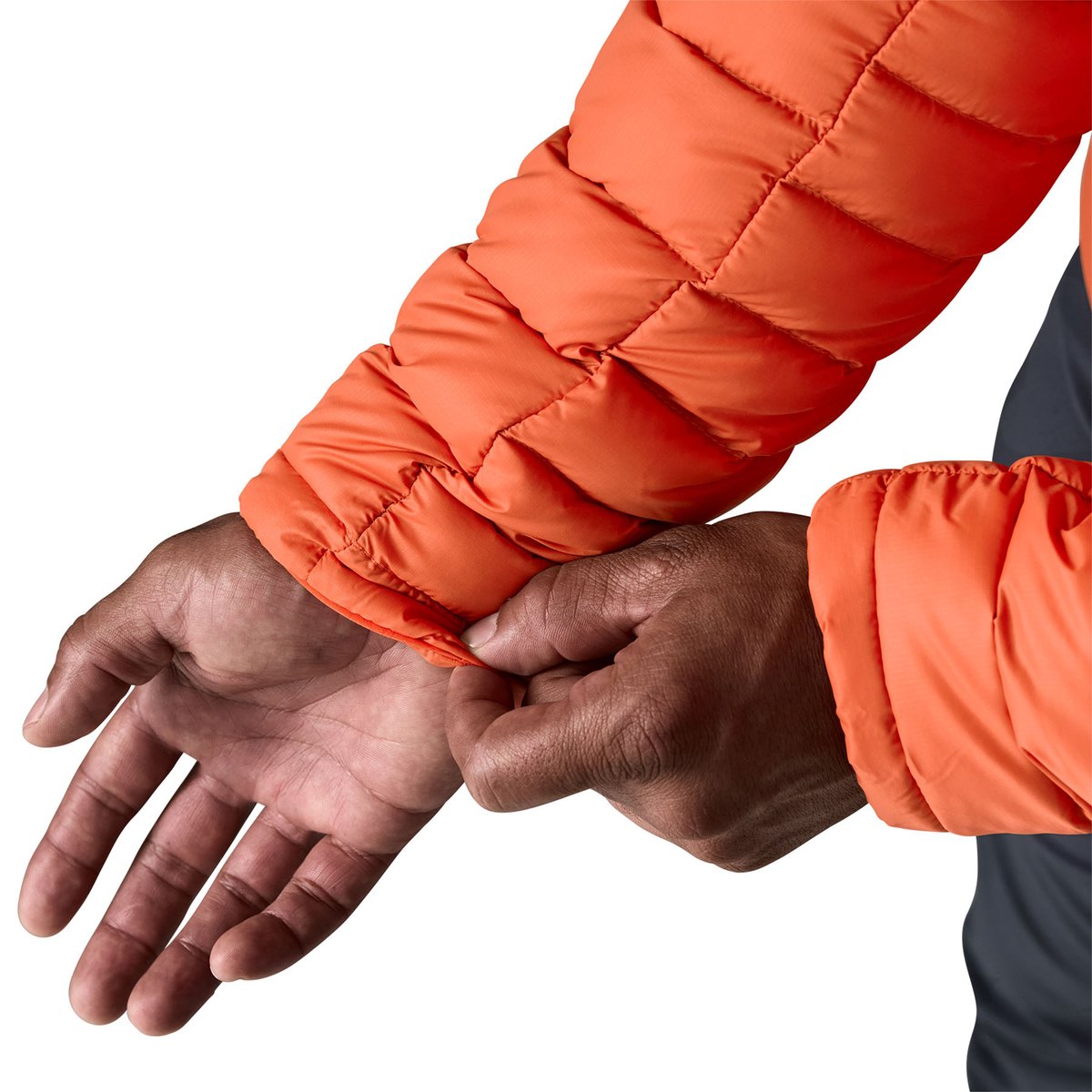 A focus on the cuff details, showcasing the adjustability