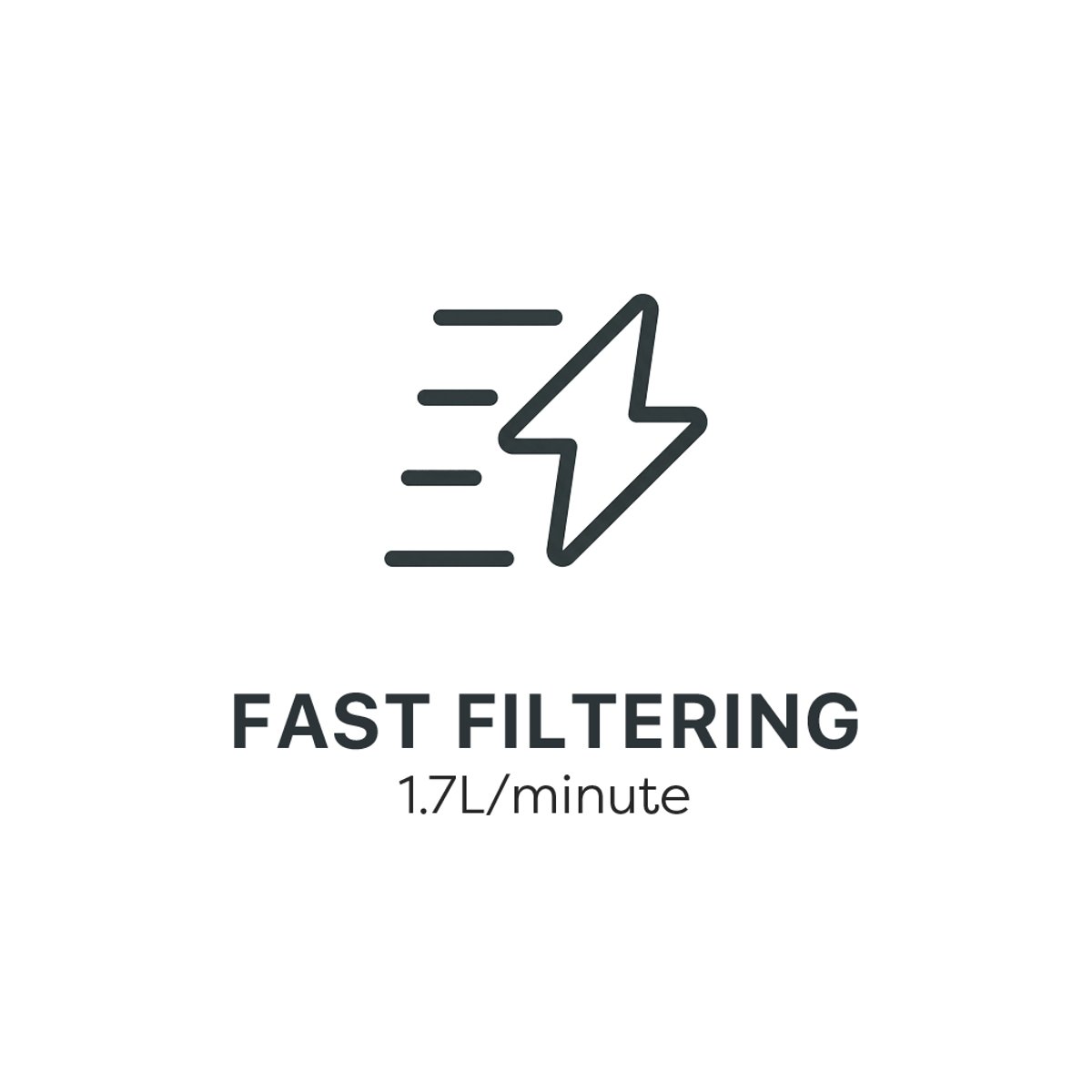 Fast Filtering: 1.7 liters per minute