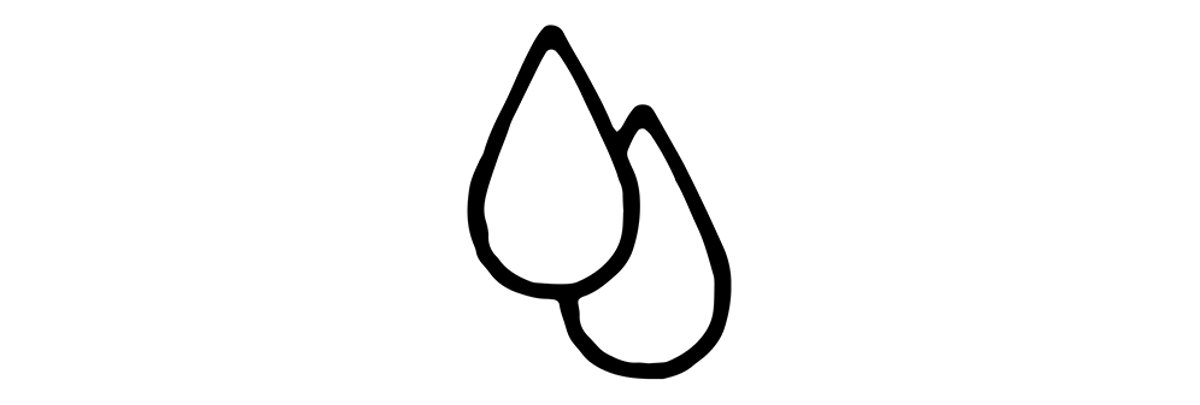 An illustration of two water droplets