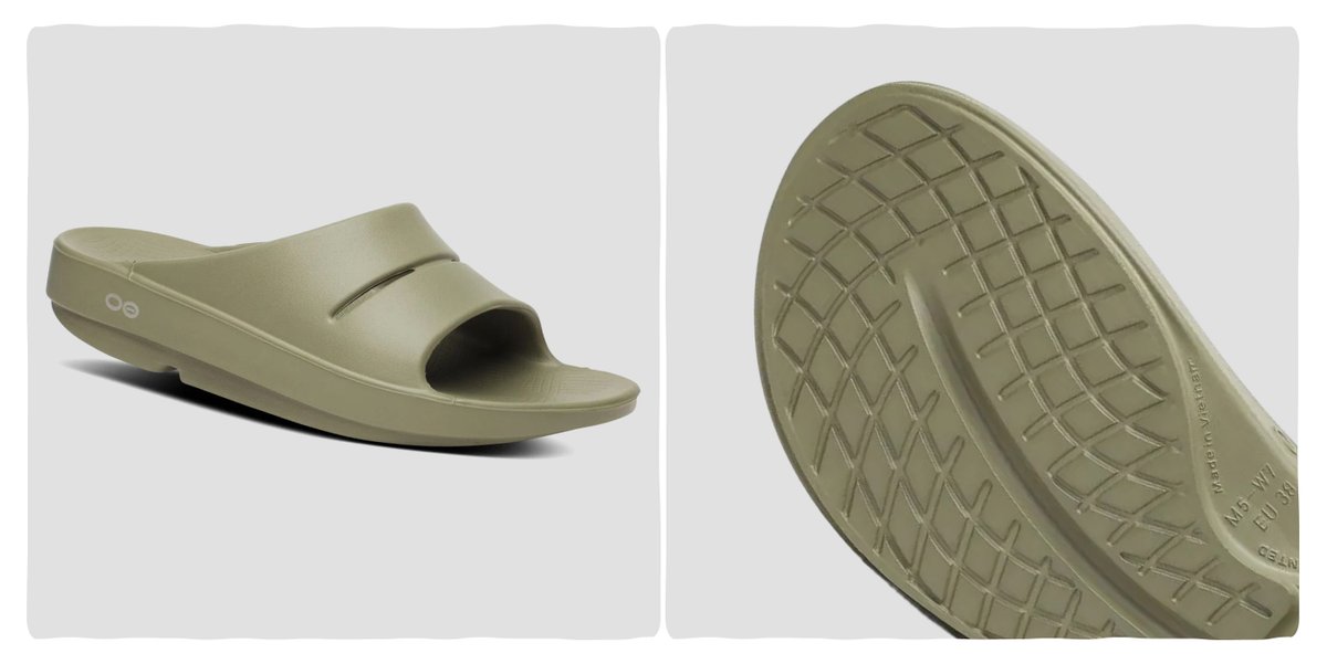 A pair of squishy EVA slip-on sandals.