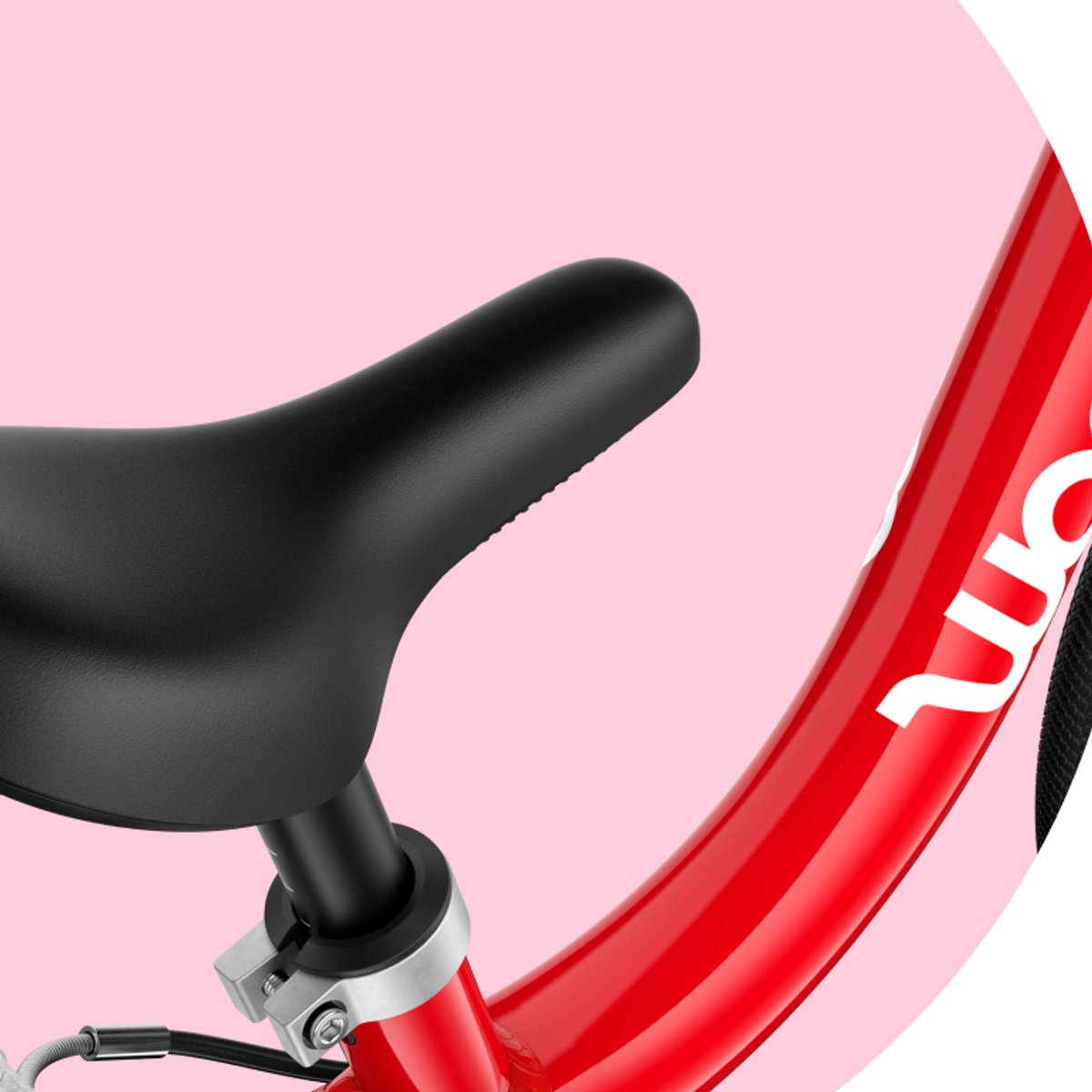 Detail shot of ergonomic bike seat.