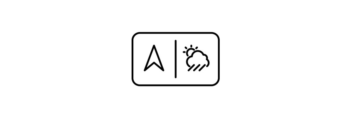 Navigation arrow and weather icon