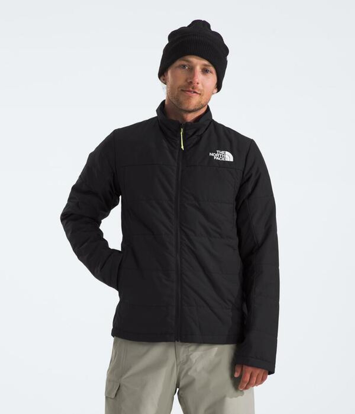 Person wearing only the inner jacket.