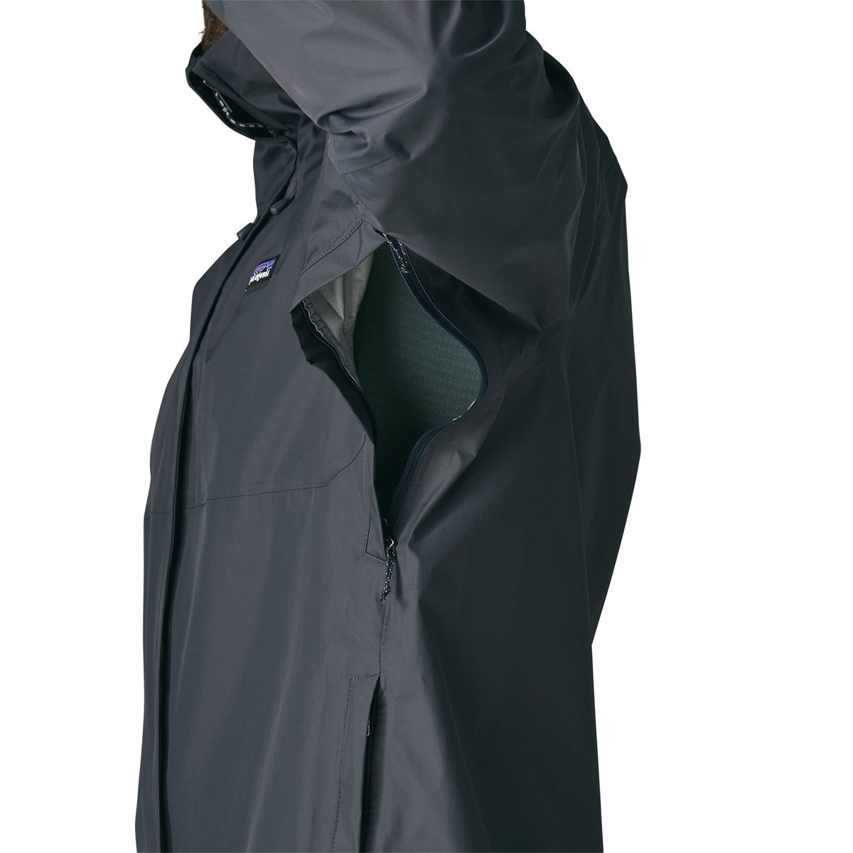 The underarms of the Torrentshell unzip, enabling you to dump heat