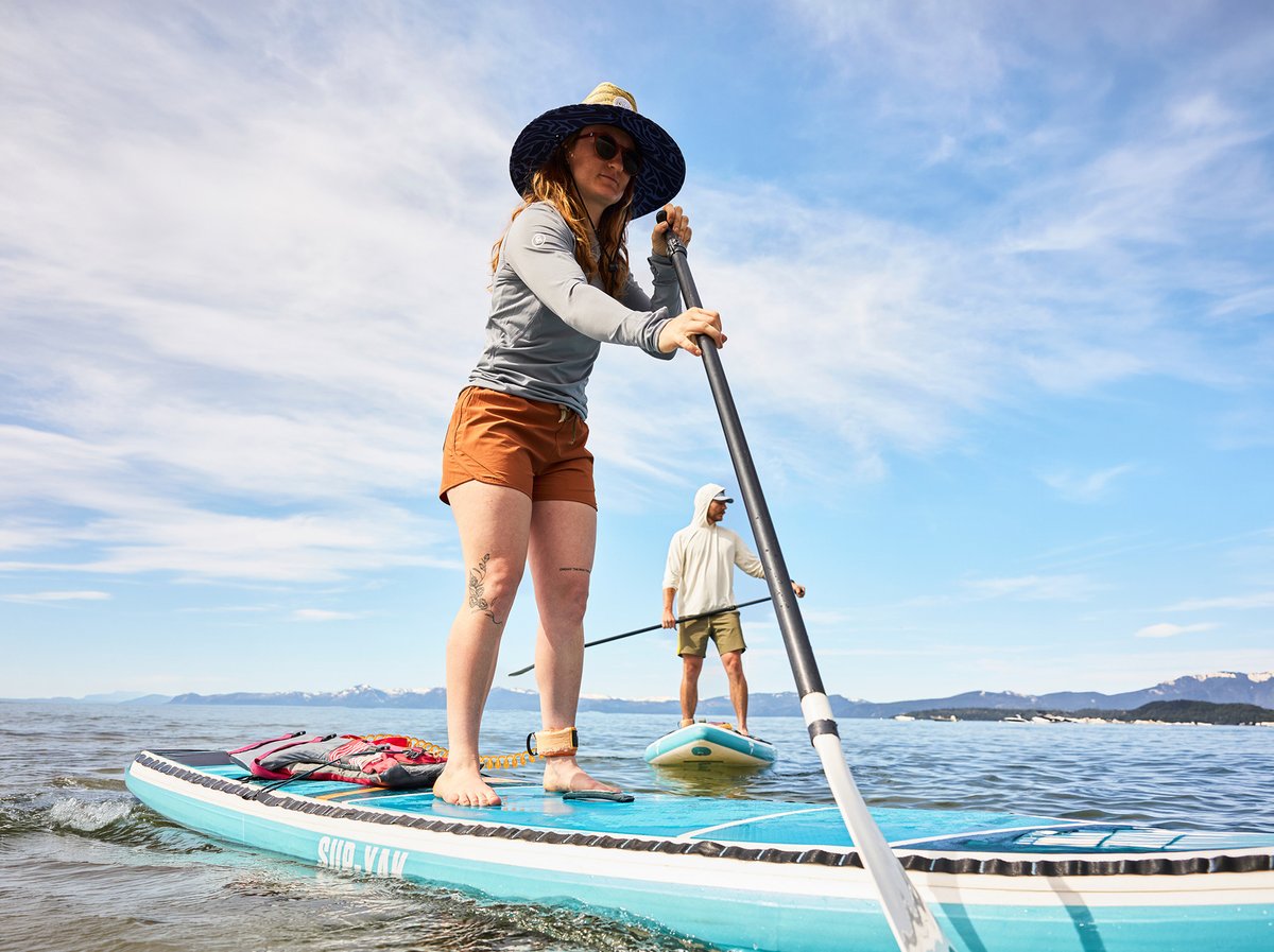 A paddleboarder