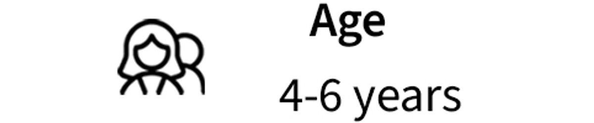 graphic icon showing two kids representing age.