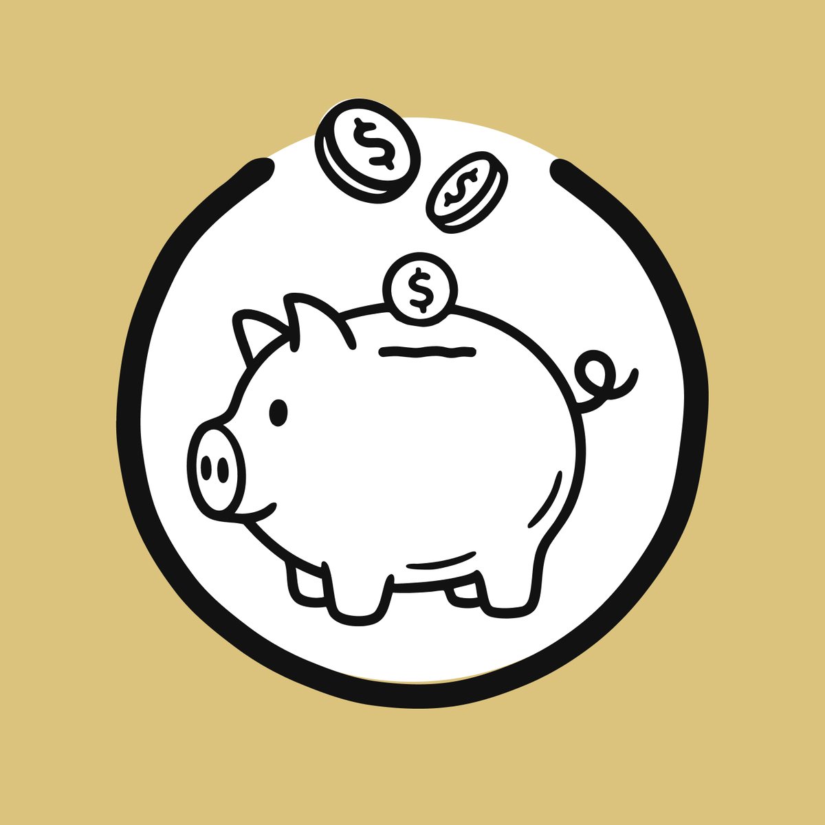 Illustration of a piggy bank with coins. Double Cash Back Weekend.