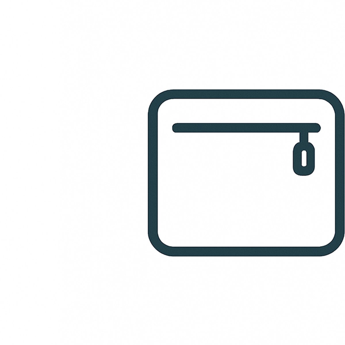 Icon showing pocket with zipper.