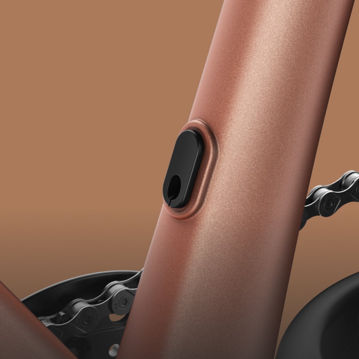 Detail shot Woom Off dropper copatible frame.