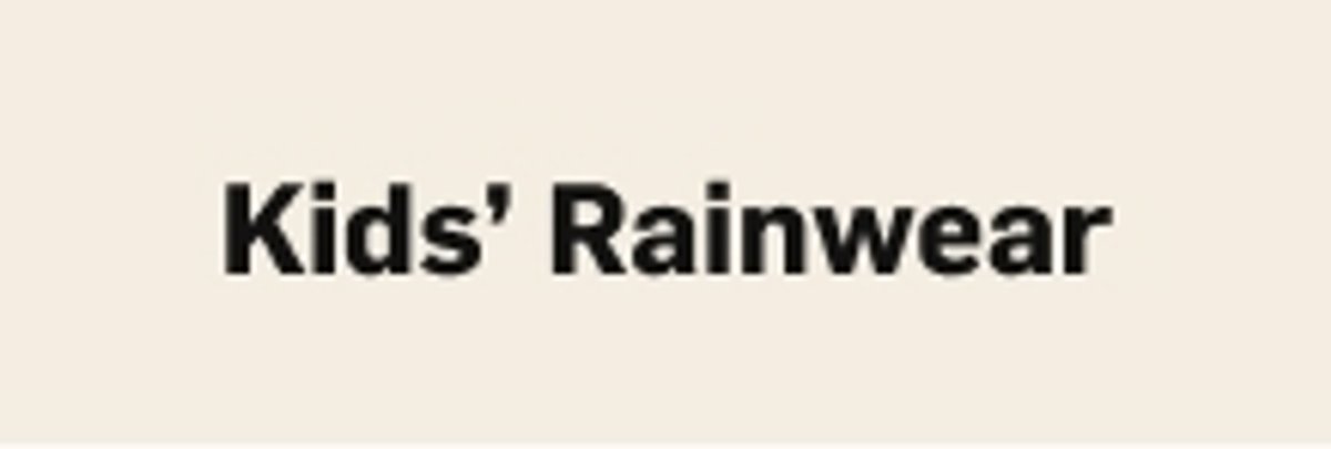 Kids' Rainwear