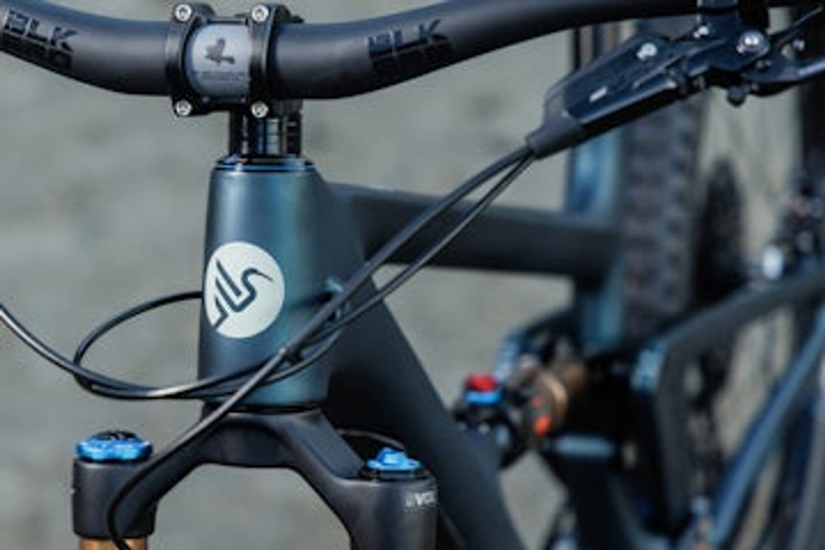 Detail shot of bike stem.
