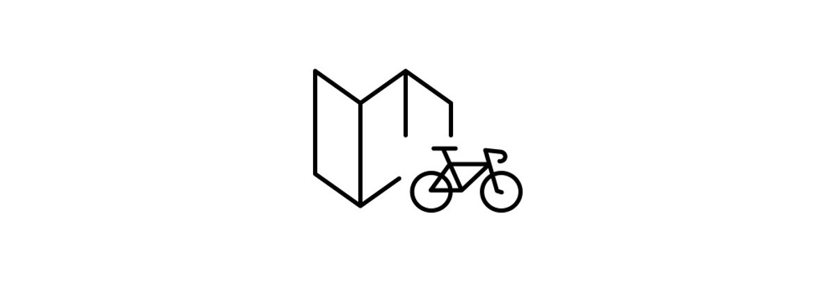 Map and bicycle icon