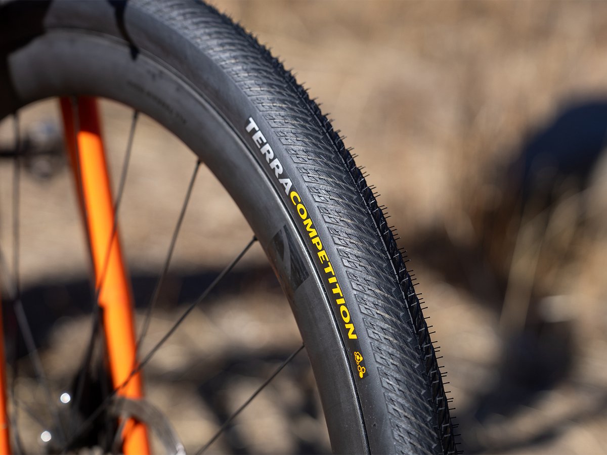 Close up of tire tread.