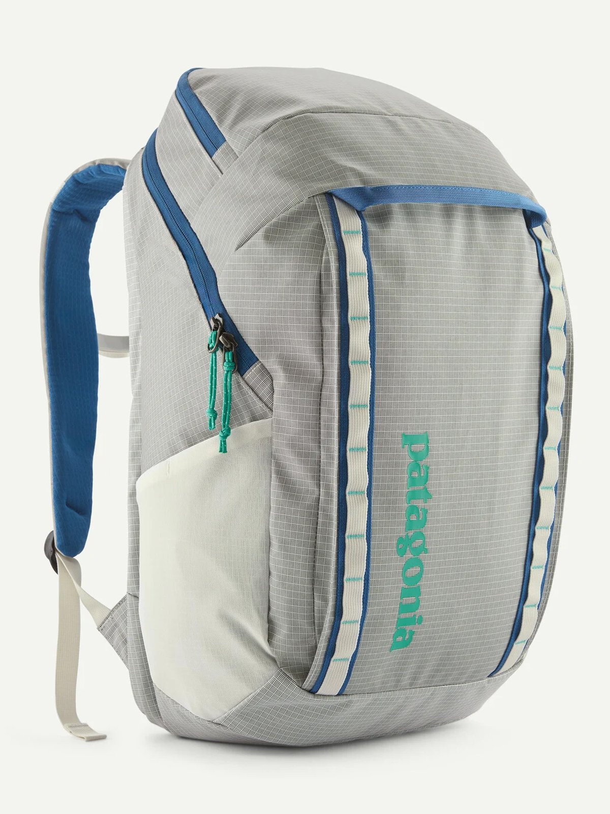 A closeup of a Patagonia Black Hole backpack, showcasing the rugged, durable material.
