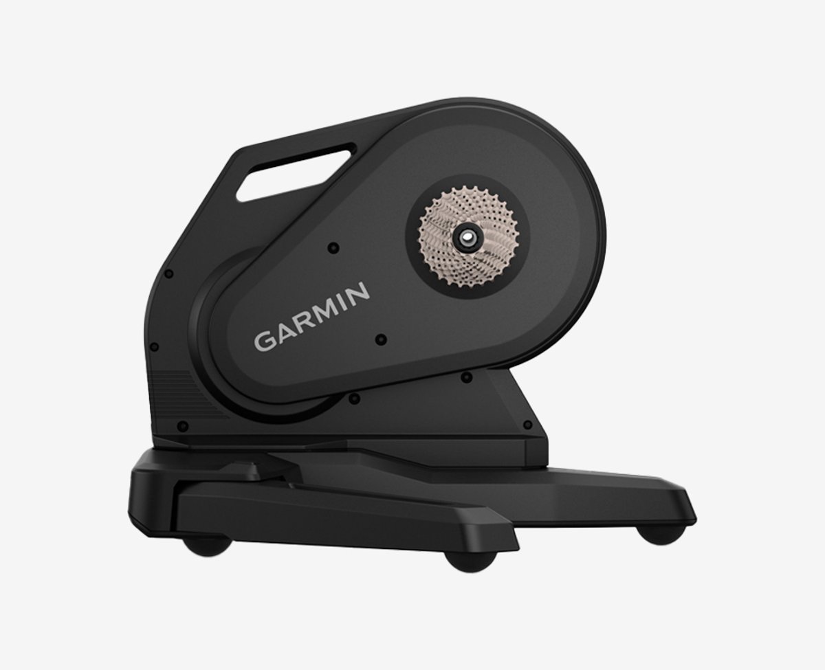 A side view of the Garmin Tacx Nera Trainer, showcasing the cassette.