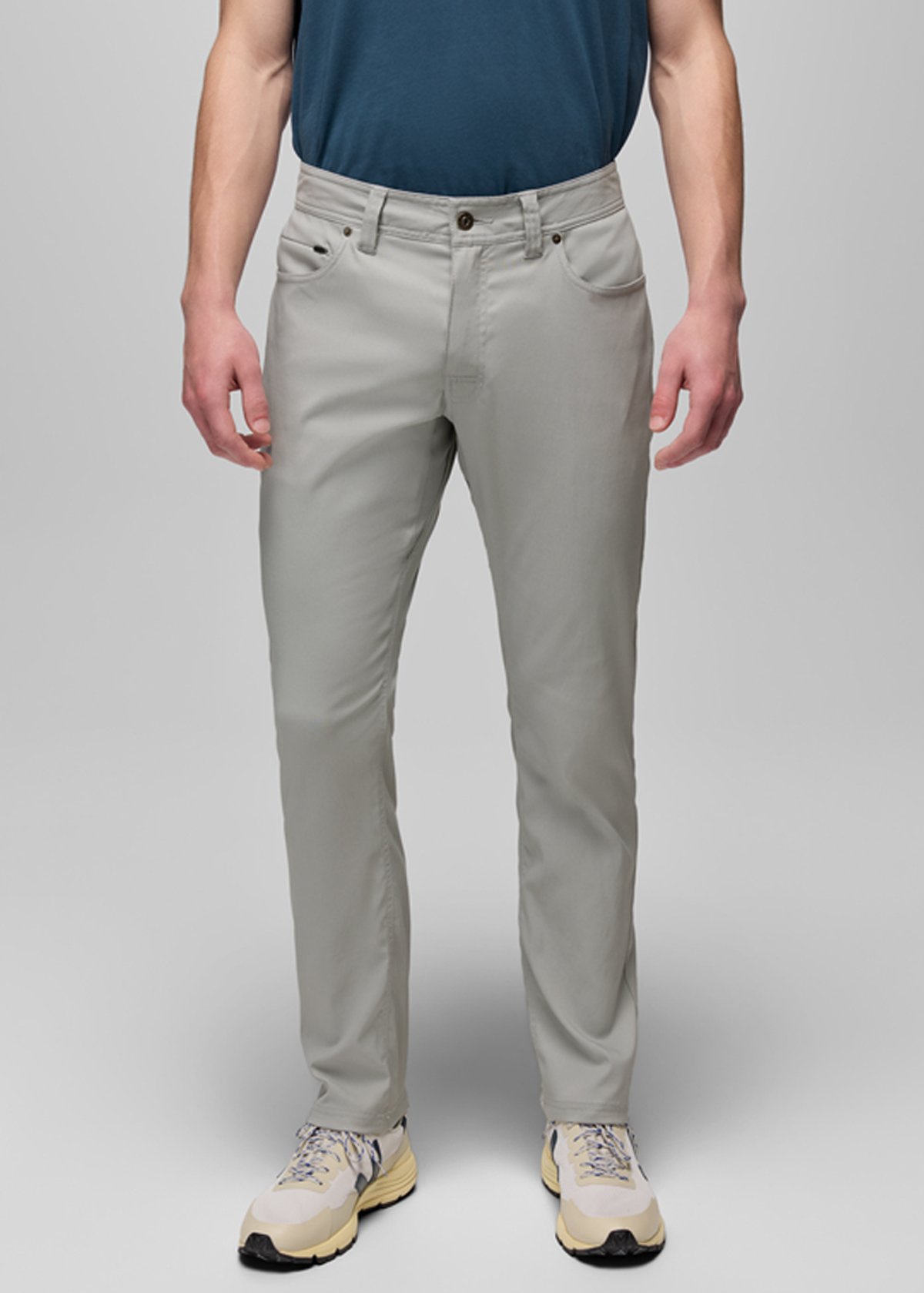 A closeup shot of the prAna Stretch Zion 5 Pocket Slim Pant.
