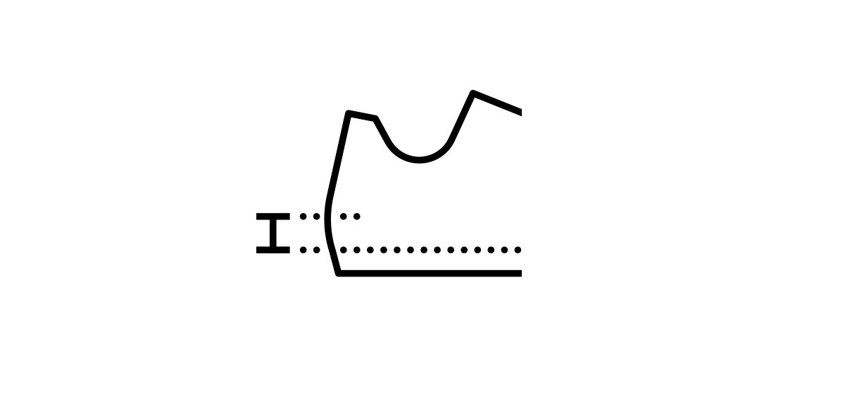 An icon showing where the cushioning and heel to toe drop are on a shoe