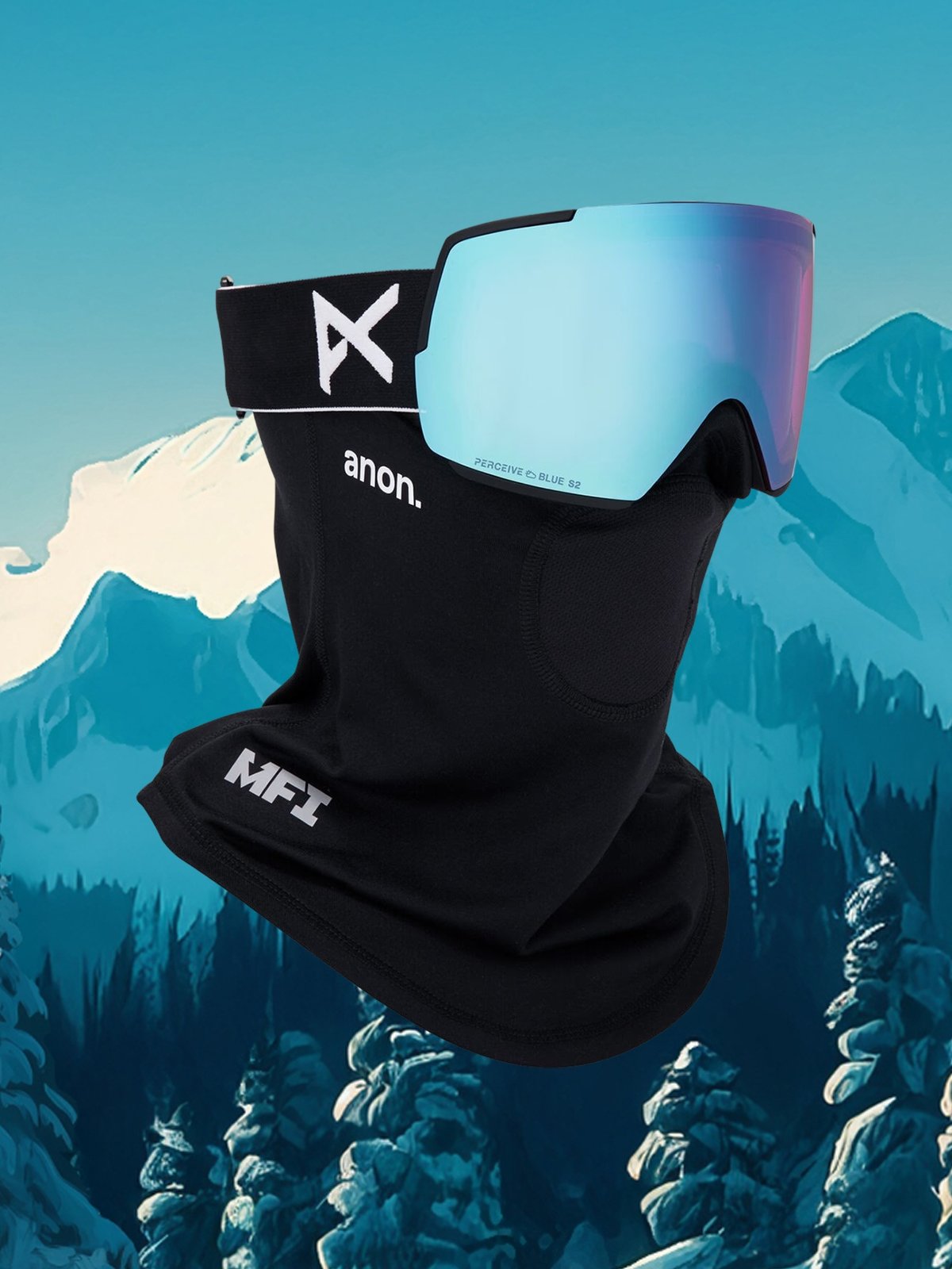 Anon goggles and balaclava.