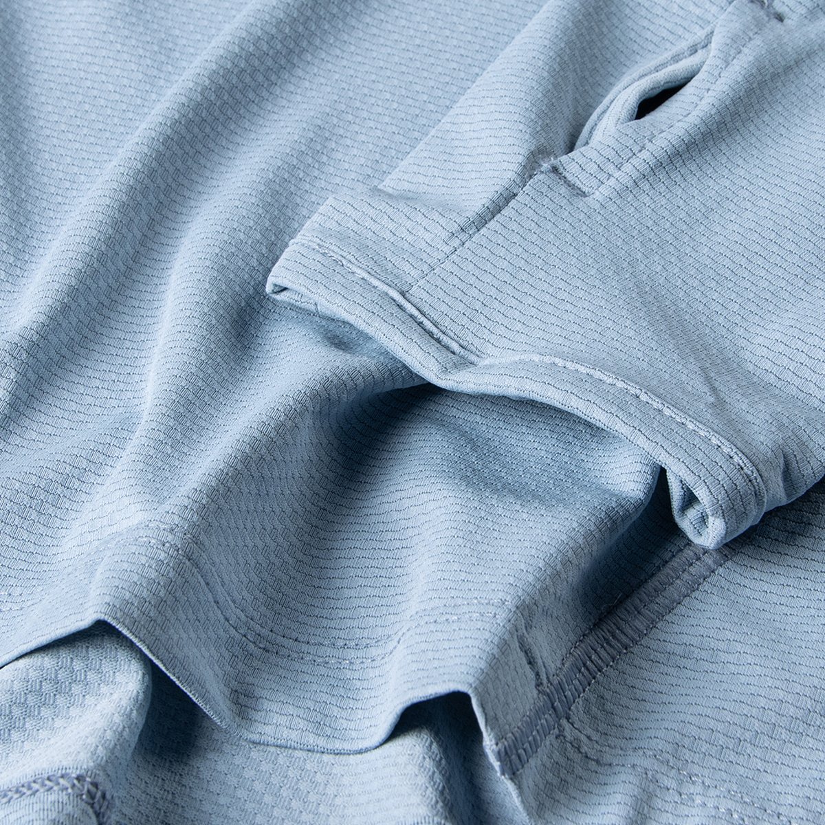 A closeup of the Tahoe Sun Hoodie fabric
