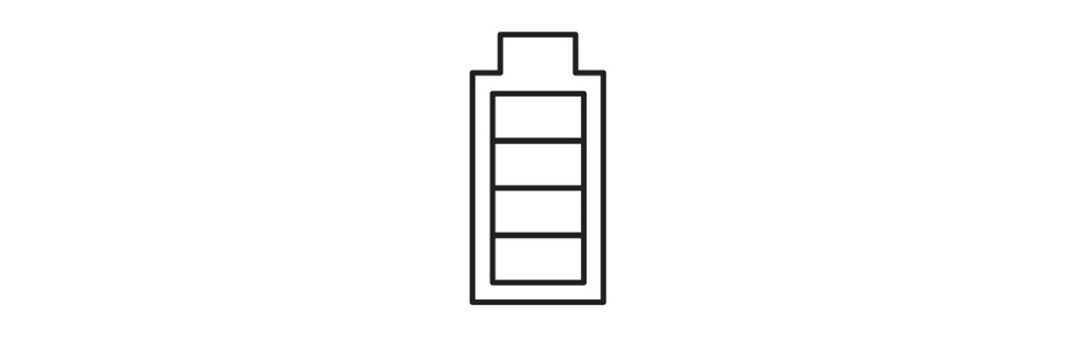 A line art drawing of a battery