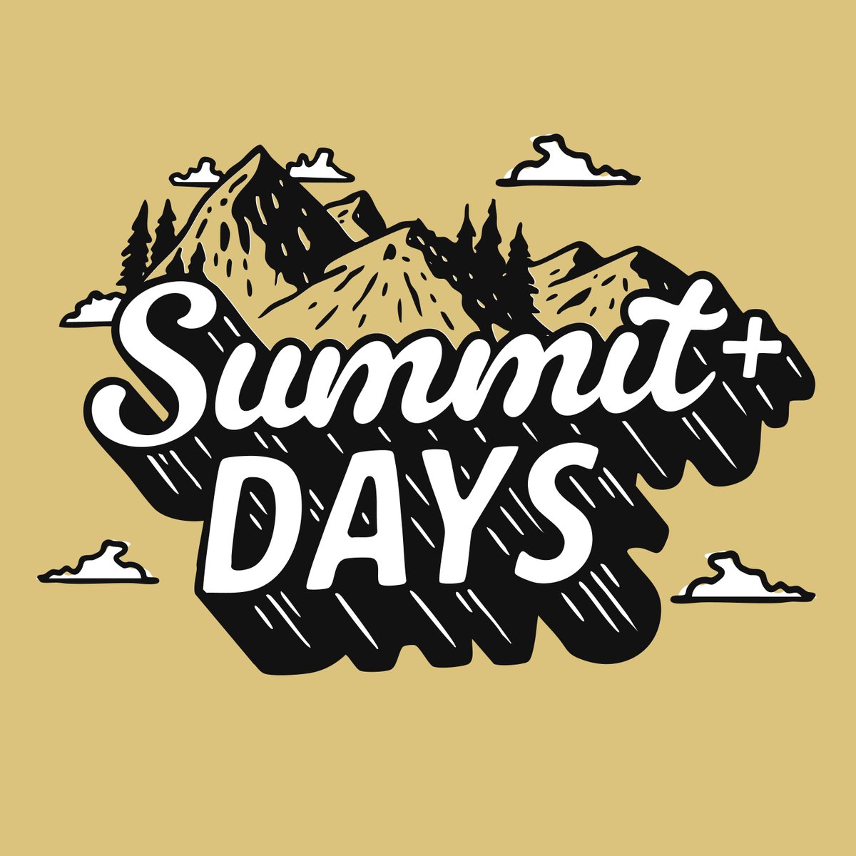 Illustrated mountain landscape with a bird carrying a Backcountry logo medallion overhead, and bold Summit+ Days lettering across the foreground.