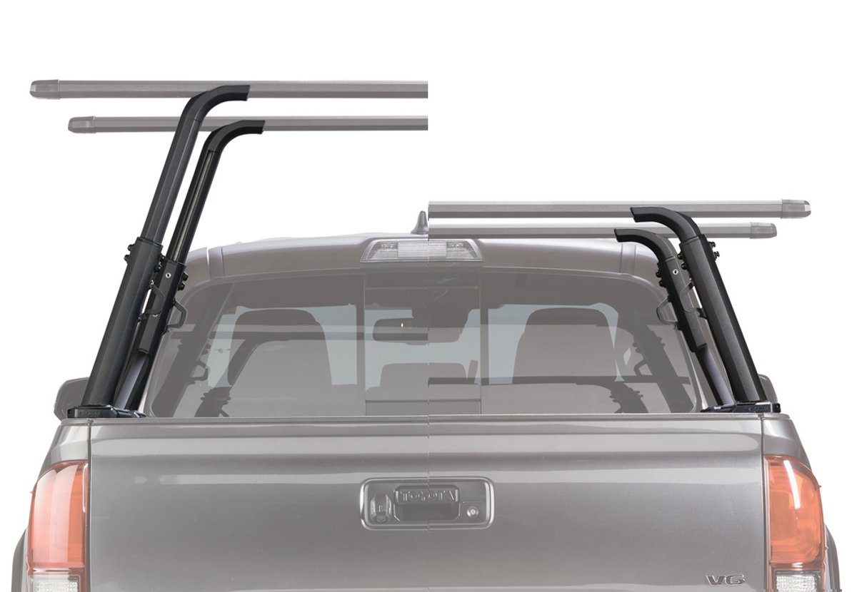 Yakima OverHaul HD truck rack with adjustable height crossbars on pickup bed