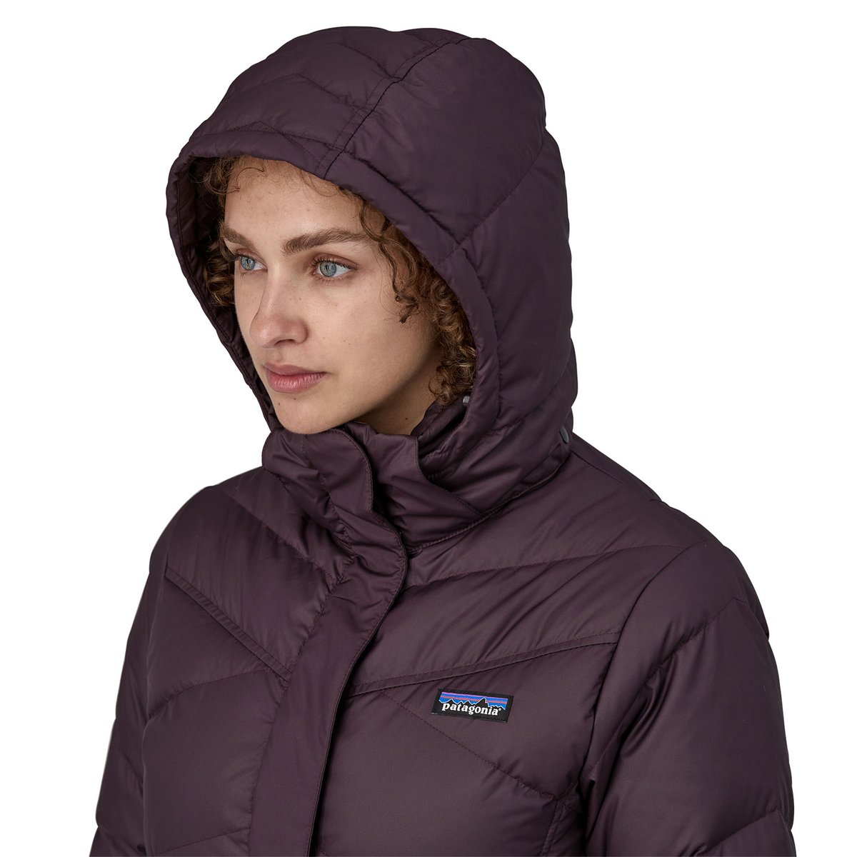 A closeup shot of the removable hood of the Down With It Parka 