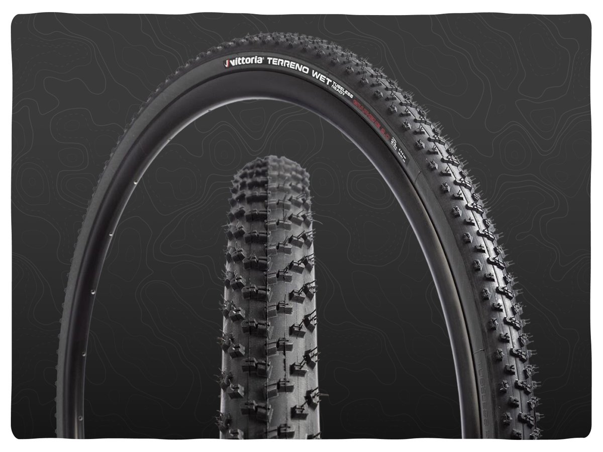A very knobby tire.