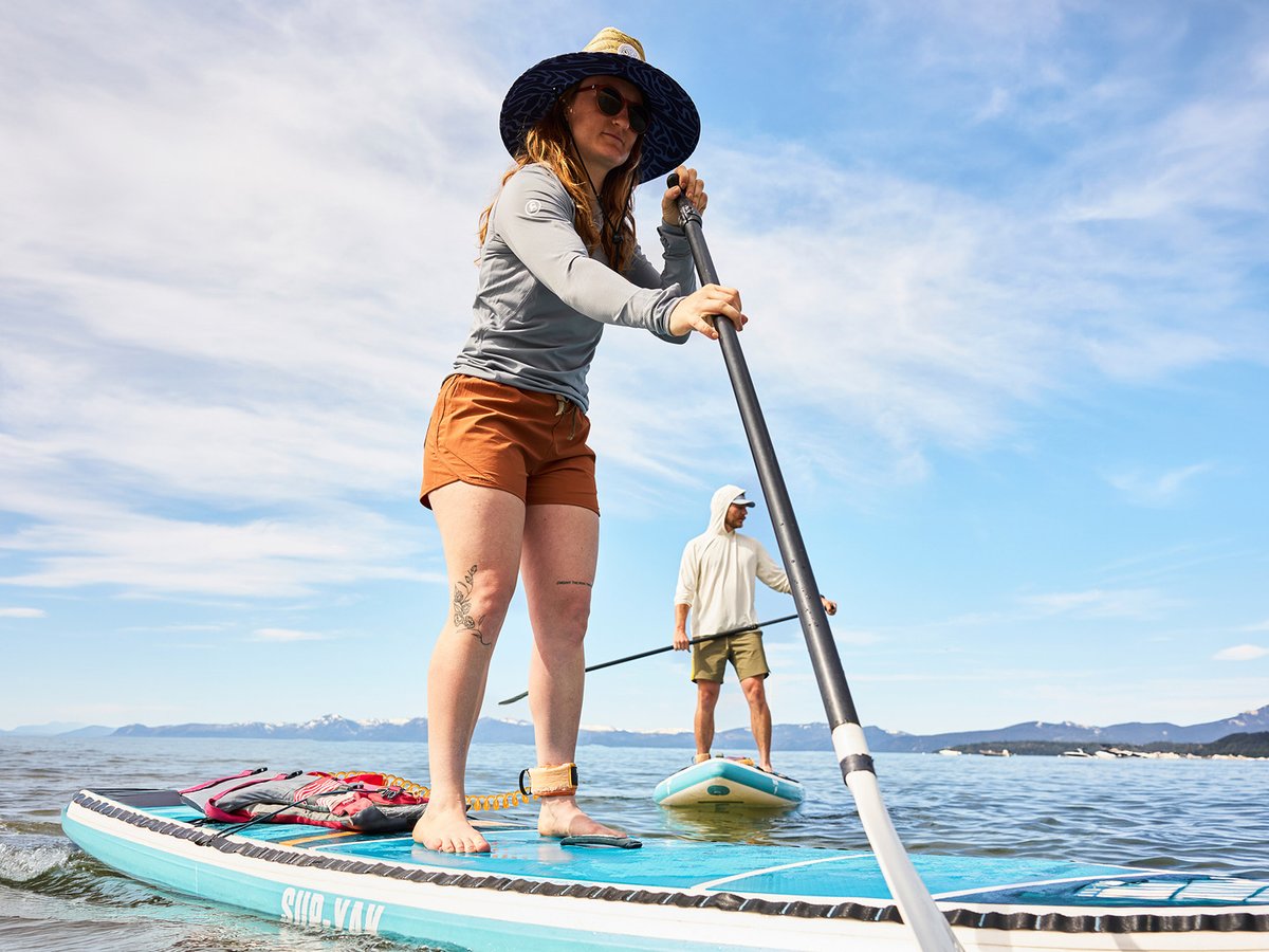 A paddleboarder