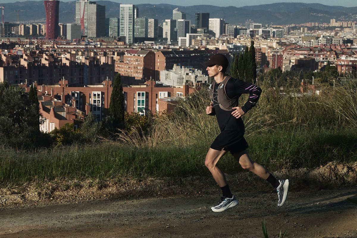 Runner running on pavement.