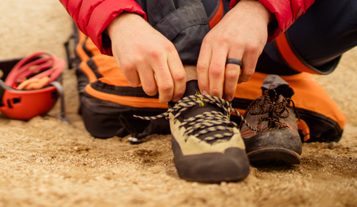 climbing shoes too small